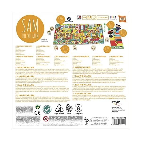 Cayro - Villain Sam - Jeu de société - À la Recherche du Voleur - Jeu de Police - Stratégie - Enfants et Adultes