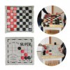 Jeu de dames vintage pour intérieur et extérieur avec tapis réversible pour enfants et adultes, jeu de dames vintage avec tap