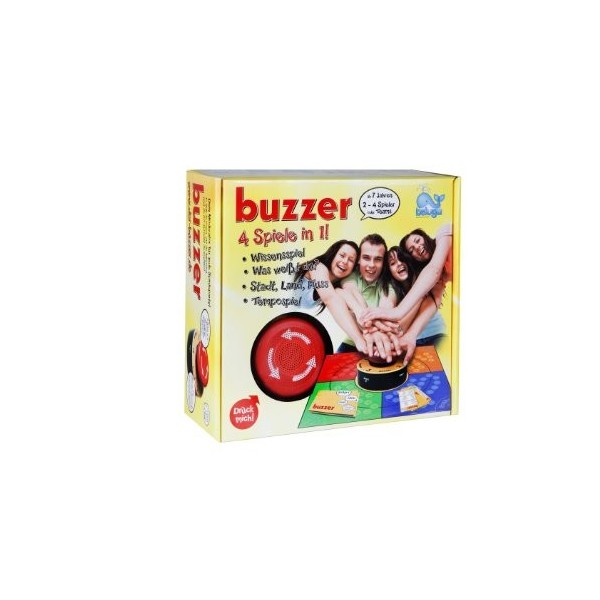 Beluga Jouets 98000 – Buzzer Lustiges électroniques Jeu pour Toute la Famille, 4 Jeux réunis : Savoir ce, Tempo Jeu de Jeu, V