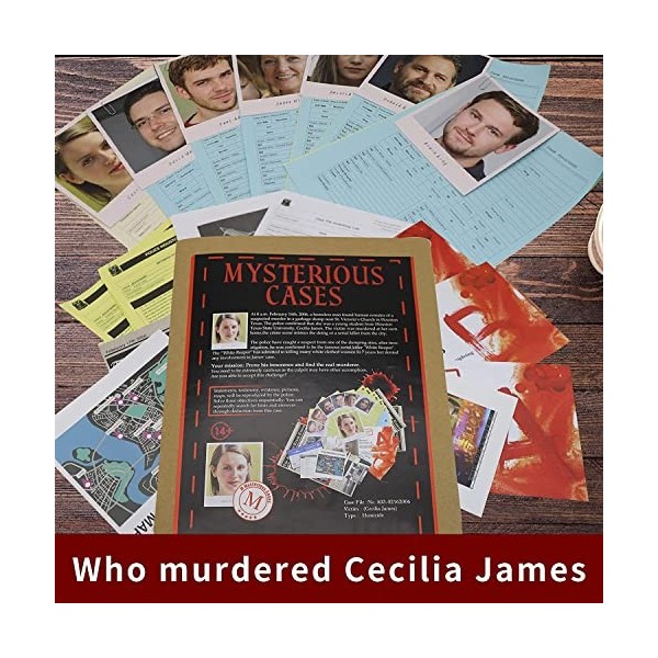 Murder Mystery File Jeu de fichiers de fête Murder Mystery Party Case Fichiers The Case Cold Mystery Game, Unrésved Murder Cr