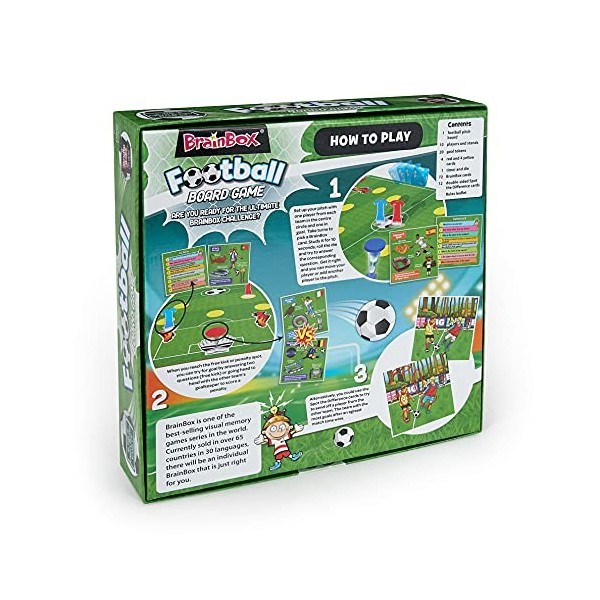 BrainBox Football Board Game, Ages 7+, 2+ Players