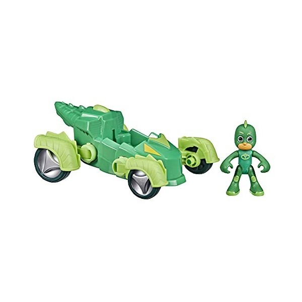 PJ Masks F2134 Deluxe Vehicle Preschool Toy, Mobile Car with Gekko Action Figure for Kids Ages 3 and Up, Black