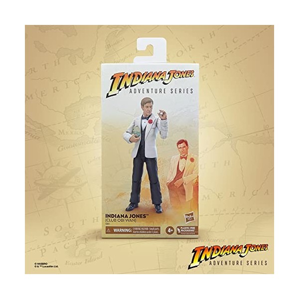 Hasbro Indiana Jones Adventure Series Figurine Indiana Jones Club Obi Wan Indiana Jones et Le Temple maudit 15 cm