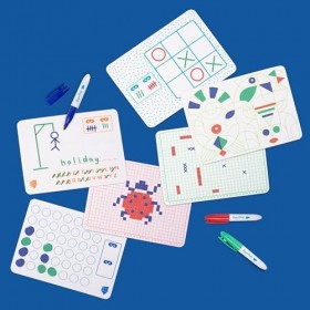 SUPER PETIT - TRAVEL GAME - Dès 4 ans - Les classiques de votre enfance en version silicone réutilisable à l’infini : morpion