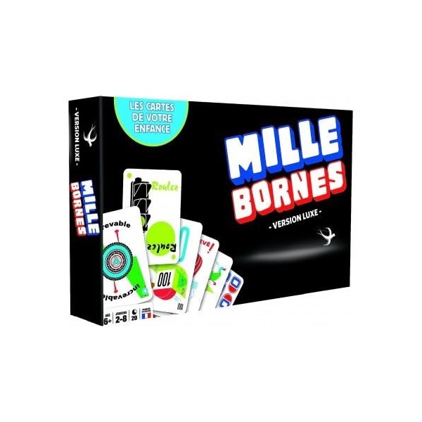 1000 bornes Version Luxe 2-8 Joueurs - Mille bornes - Jeu de Societe Classique Famille - Set Fabrique en France + 1 Carte Ani