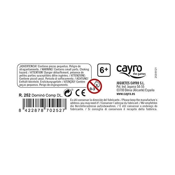 Cayro - Dominos - + 6 Ans - Modèle de compétition - avec Coffret Deluxe en Bois foncé - Jeu de société Classique - Enfants et