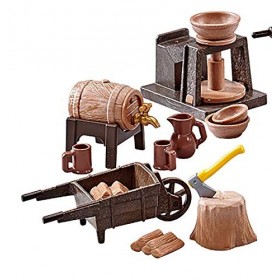 Playmobil - 9842 - Knights - Aménagement médiéval - sous Emballage Plastique, Pas de boîte en Carton Bleu