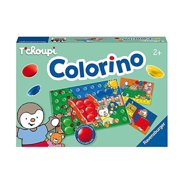 Jeu éducatif Enfant pour colorino Le Jeu des Couleurs : 4 scènes de tchoupi + 31 pions Colores, 1 Grille - 2 Ans et Plus nouv