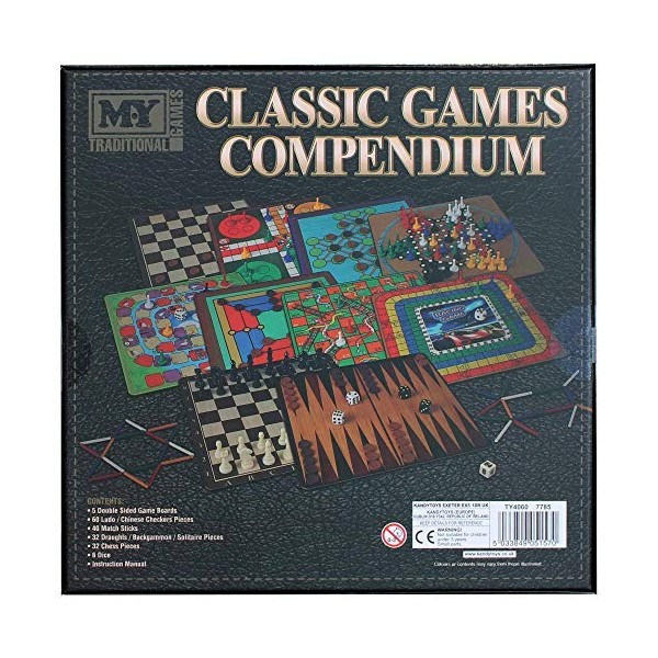 Compendium Classic Games pour 100 jeux, y compris les jeux de société, les jeux de dés et les jeux de puzzles de jeu Comprend