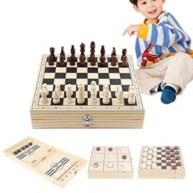 Rainao société déchecs et Dames - Jouet société Slingshot Hockey - Jouet 4-en-1 Sling Puck Winner pour linteraction Parent-