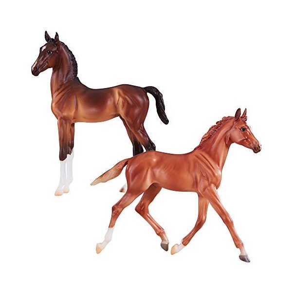 Breyer - 9198 - Traditionnel - Échelle 1:9 - Best of British Foal Set - Thoroughbred & Hackney Mixte