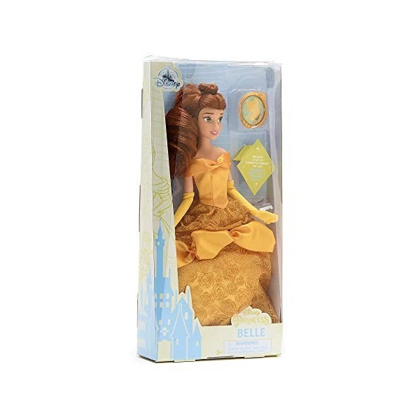 Disney Beauty & The Beast Belle Gold Dress 28cm Classic Doll Figure & Pendant