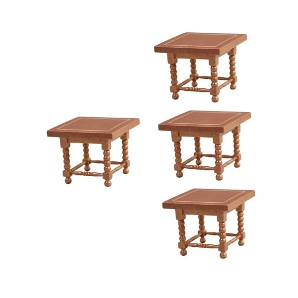 Toyvian 4 Pièces Mini Modèle De Meubles Miniature Cuisine Meubles Fonctionnement Jeu Miniature Table À Manger Simulation Tabl