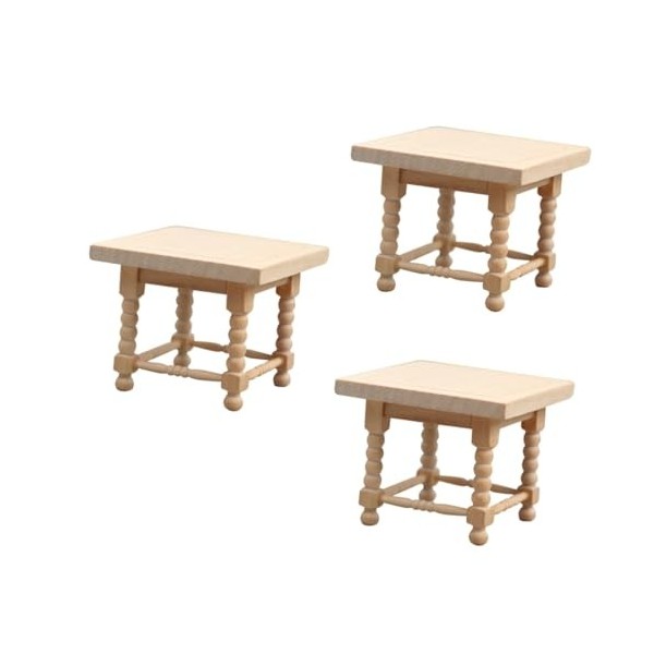 Toyvian 4 Pièces Mini Modèle De Meubles Miniature Cuisine Meubles Fonctionnement Jeu Miniature Table À Manger Simulation Tabl