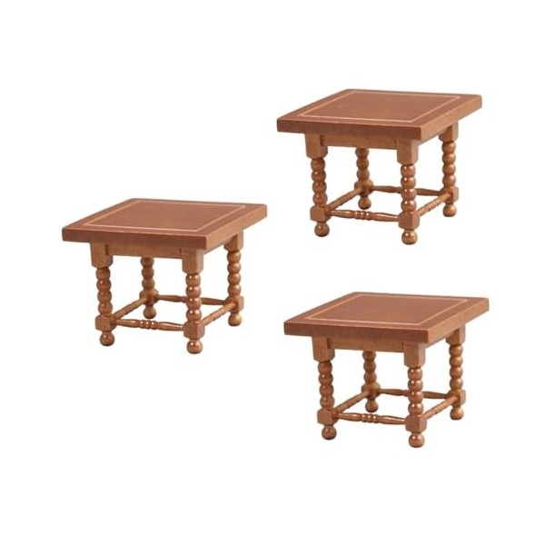 Toyvian 4 Pièces Mini Modèle De Meubles Miniature Cuisine Meubles Fonctionnement Jeu Miniature Table À Manger Simulation Tabl