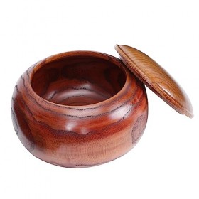 Toyvian 1Pc Pièces Go Box Aller Bols De Jeu Bureau en Bois Weiqi Conteneur De Pièces Pot Simple en Bois Pièces DÉchecs Pot D