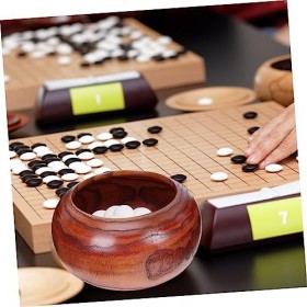 Toyvian 1Pc Pièces Go Box Aller Bols De Jeu Bureau en Bois Weiqi Conteneur De Pièces Pot Simple en Bois Pièces DÉchecs Pot D