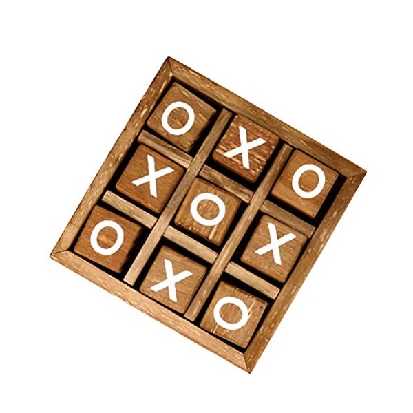 TOYANDONA 1 jeu de société en bois Tic Toe Noughts and Crosses Game Tic Bug Toe X and O Game