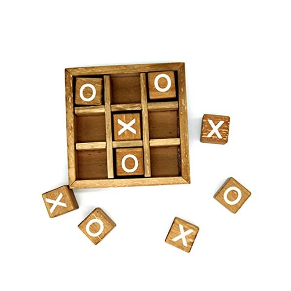 TOYANDONA 1 jeu de société en bois Tic Toe Noughts and Crosses Game Tic Bug Toe X and O Game