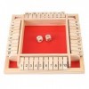 Hztyyier 4-Player Shut The Box, Jeu de Société Jeu en Bois de Jeu de Plateau, Jeu de Famille Traditionnel, Jeu de dés pour Le