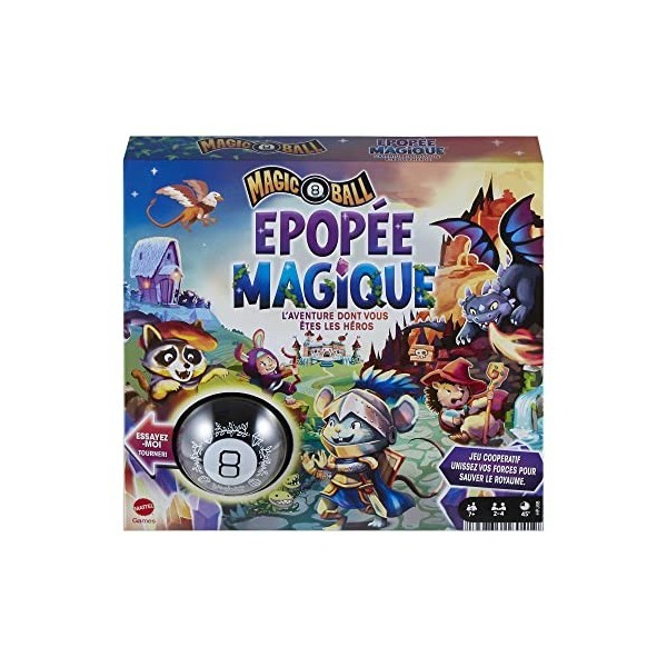 Mattel Games Jeu De Société Magic 8 Ball Epopée Magiques, Jeu De Coopération, De 2 À 4 Joueurs, Pour Toute La Famille, Jouet 