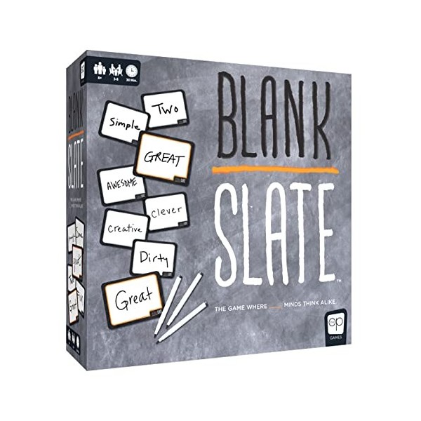The OP USAopoly - Blank Slate - The Game Where Great Minds Think Alike - Un Jeu Amusant avec des associations de Mots Anglais