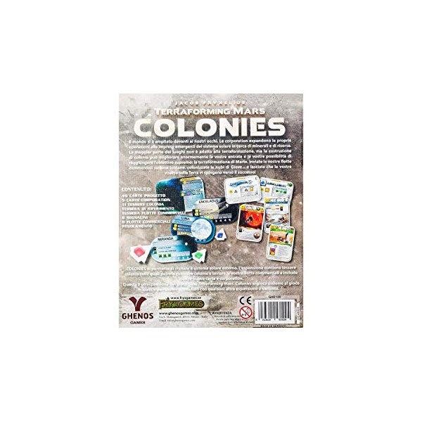 Ghenos Games Colonies [Expansion pour Terraforming Mars], TMCL, Multicolore - Version italienne