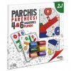 Cayro - Parcheesi et Oie - + 6 Ans - Planche en Bois - Jeu de Société Double Classique - Enfants et Adultes - 6 Gobelets - 24