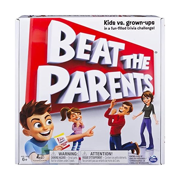 Spin Master Games Beat The Parents, Jeu de société Familial des Enfants Contre Les Parents avec des défis farfelus édition P