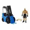 WWE Coffret Figurine articulée Brock Lesnar 15 cm et Wrekkin Porté Chariot élévateur Véhicule avec fonction élévation et él