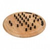 Solitaire Jeu de plateau en bois avec figurines en noir – Surface de jeu env. 28,5 cm en DM