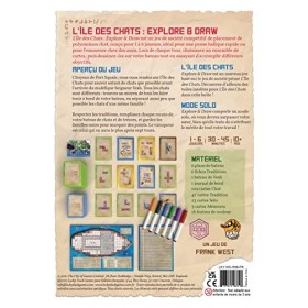 LUCKY DUCK GAMES - Lile des Chats - Explore and Draw | Version Française | Jeu De Plateau | Jeu de Société | A partir de 10 
