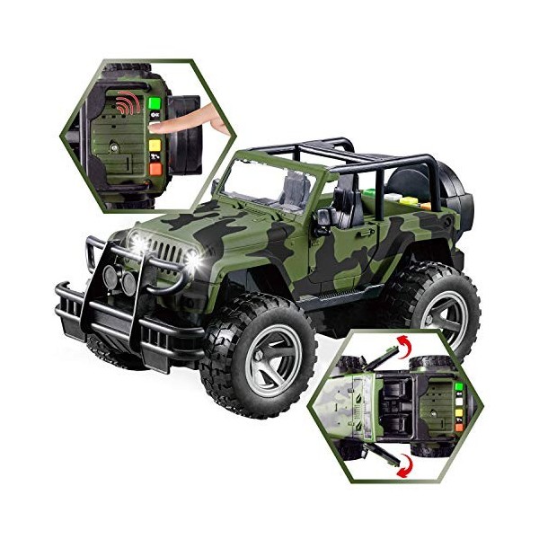 JOYIN Kit de Jouet Véhicule Militaire dAvions de Transport et de Camion Mmilitaire à Friction avec Sirènes Lumineuses et Son