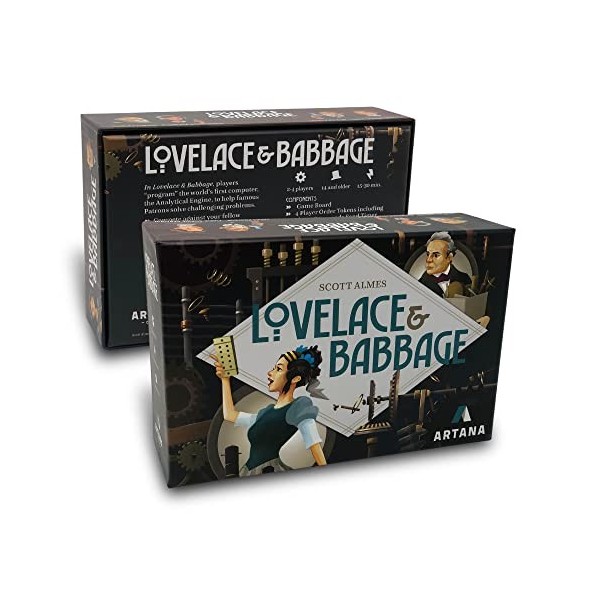 Artana AAX14001 - Jeu de Cartes et de Plateau de stratégie éducative Lovelace et Babbage pour lapprentissage des Mathématiqu