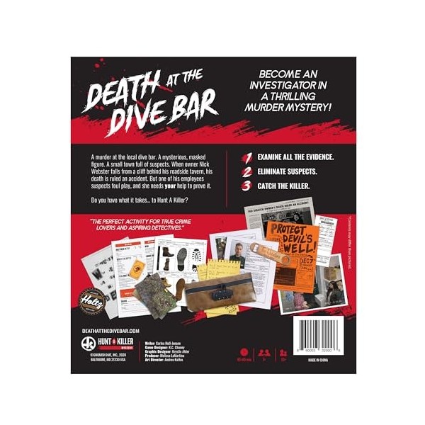 Hunt A Killer Death at The Dive Bar, Immersive Murder Mystery Game – Relevez le cas non résolu comme un défi indépendant, pou