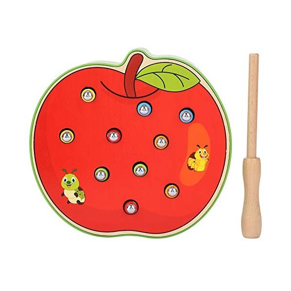 Tnfeeon Jeux de Capture de bébé, Bureau magnétique Forme de Fruits vers piège Jeu Apprentissage intellectuel Jeu de Jeu inter