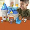 Fisher-Price Gus le Chevalier Minus Coffret de jeu Le Château Fort de Karamel, avec véhicule poney et 3 figurines de personna