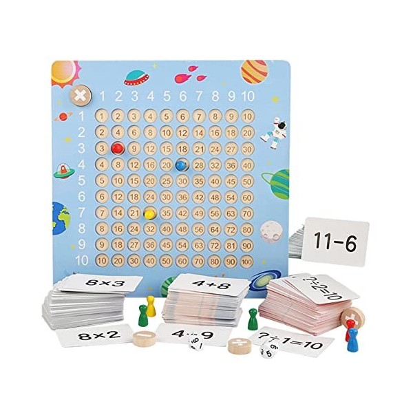 weisha Jeux de société de Multiplication mathématique,Jeux de société en Bois pour Enfants Jouet de comptage Amusant dâge pr