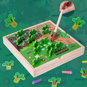 Shanrya Jouet de Jeu de Récolte de Carottes, Grand Jeu de Mémoire de Légumes en Forme de Ferme daspiration éducatif pour Jou