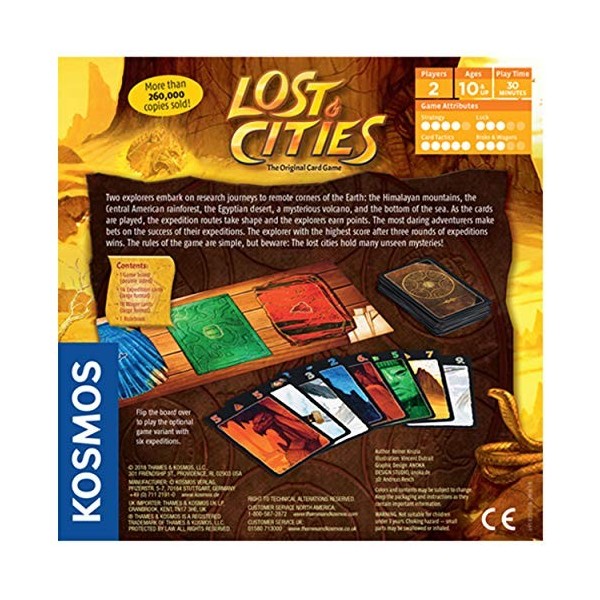 Thames & Kosmos 691821 691822 Lost Cities: The Card Discover The Ancient Civilizations | Jeu stratégique, 2 Joueurs | À parti