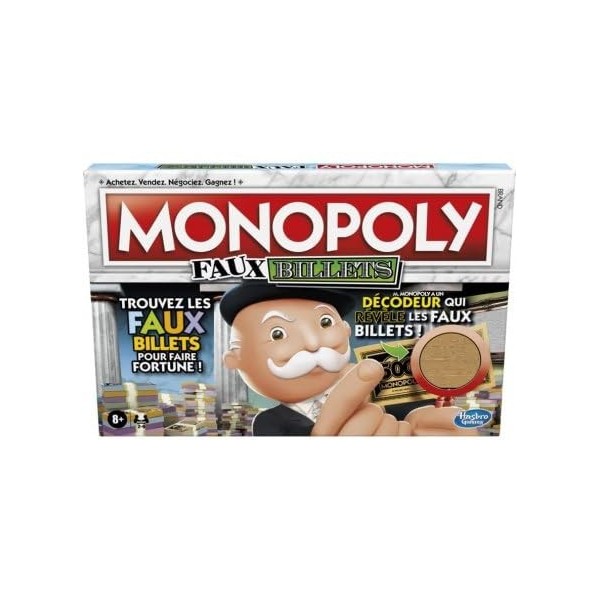 Jeu société pour Monopoly Faux Billet 2-6 Joueurs - Set Plateau Classique Version française + 1 Carte Animaux - Famille Enfan