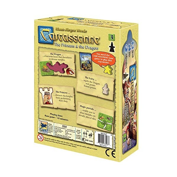 Z-Man Games, Carcassonne The Princess & The Dragon, Board Game Expansion 3, Ages 7 and up, 2-6 Players, 45 Minutes Playing Ti