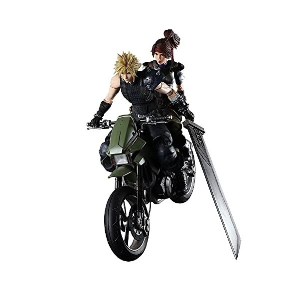 Square-Enix Final Fantasy VII Remake Play Arts Kai Figurines et véhicule Jessie, Cloud & Bike