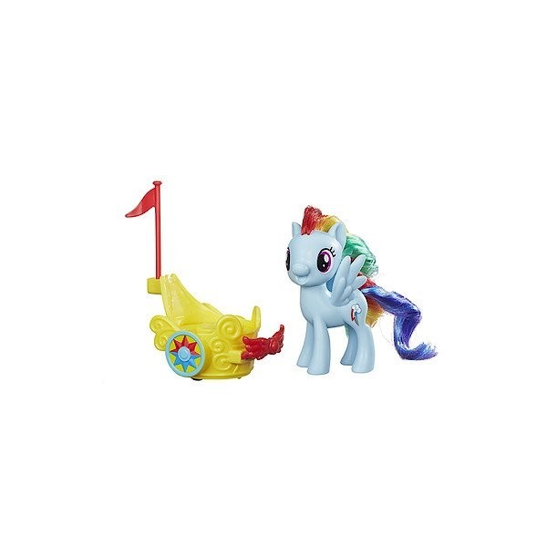 My Little Pony – Rainbow Dash Véhicule Royal Tournant – Mini Figurine + Accessoire