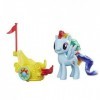My Little Pony – Rainbow Dash Véhicule Royal Tournant – Mini Figurine + Accessoire