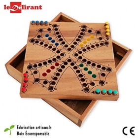 TOC Jeu de Tock Pocket en Bois Massif dacacia Fabrication Artisanale écoresponsable. Marque Française LEDELIRANT. 19x19cm Je