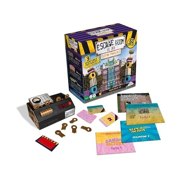 RIVIERA GAMES Escape Room Le Jeu - Edition Familiale 3 - Candy Factory, Barbe Rouge et Super Héros
