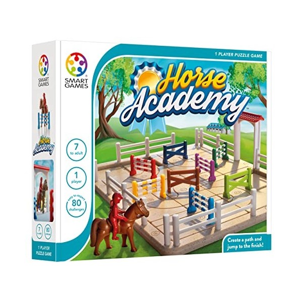 Smart Games - Horse Academy, Puzzle Game with 80 Challenges, 7+ Years