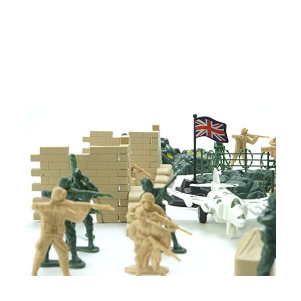 JAWSEU Figurine Soldat, 90pcs Mini Figurine Militaire Set Militaire Jouet Figurine Soldat Plastique avec Figurines de Soldats