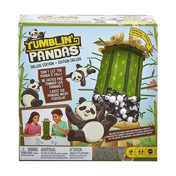 Mattel Games SOS Pandas, jeu de société et dadresse pour enfants, édition deluxe, 2 à 4 joueurs, dès 5 ans, GVD66